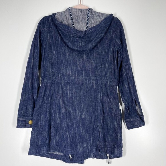 CAbi Women's Adventure Anorak Long Jacket Blue Zip Front Hooded #5100 Size‎ XS - Picture 2 of 7